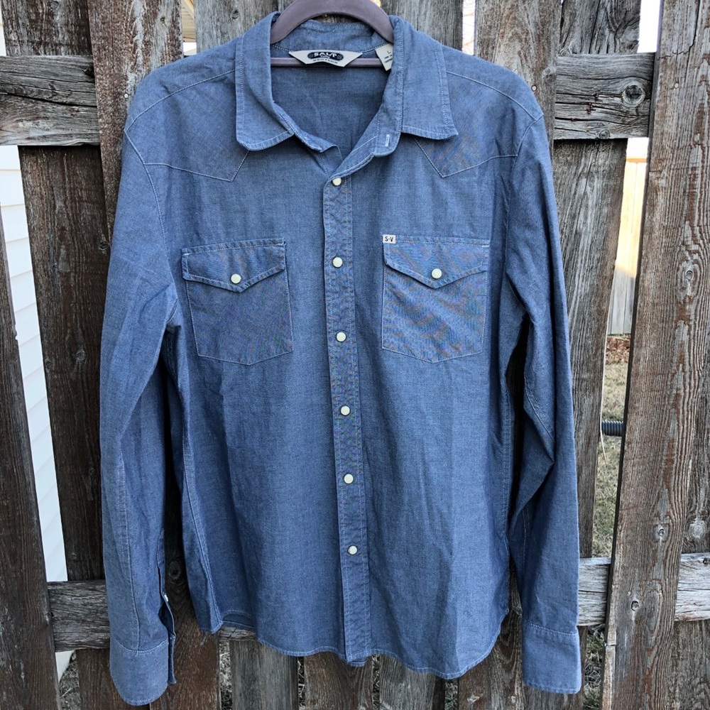 Salt Valley western denim button down shirt